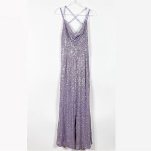 RANNA GILL Anthropologie Lavender Sequin Jumpsuit